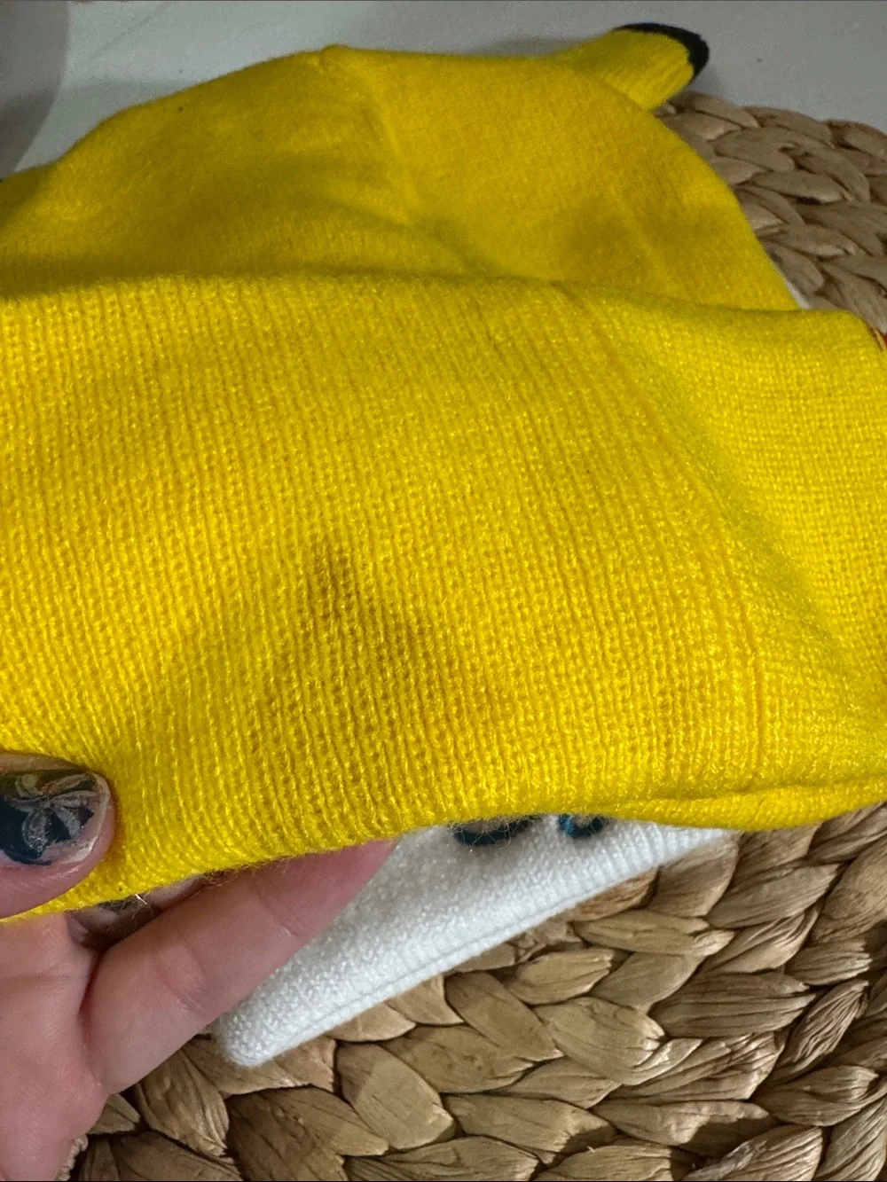 Cinnamon roll & Pikachu-Inspired Knit Beanie